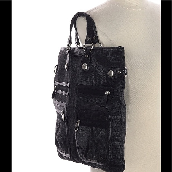 Hogan Tote Bag Coated Canvas Trend Media Black - Picture 11 of 11